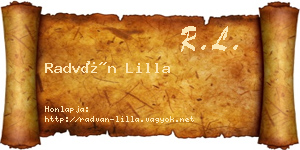 Radván Lilla névjegykártya