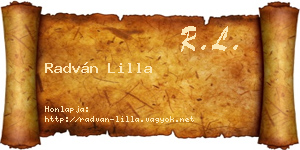 Radván Lilla névjegykártya