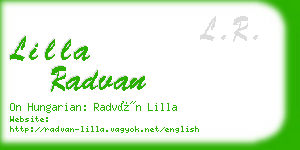 lilla radvan business card